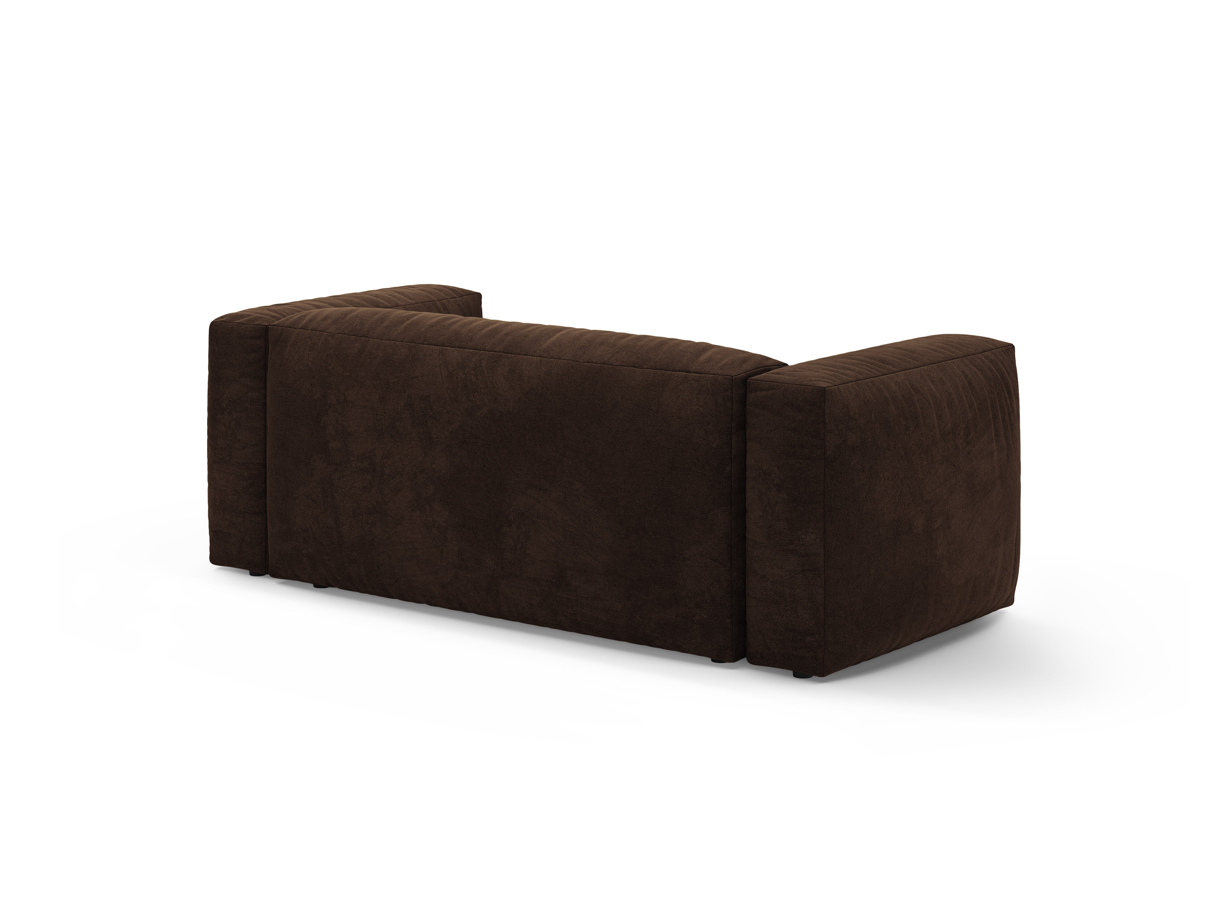 Sofa aksamitna 2-osobowa MARTINA czekoladowy – ujęcie tylne