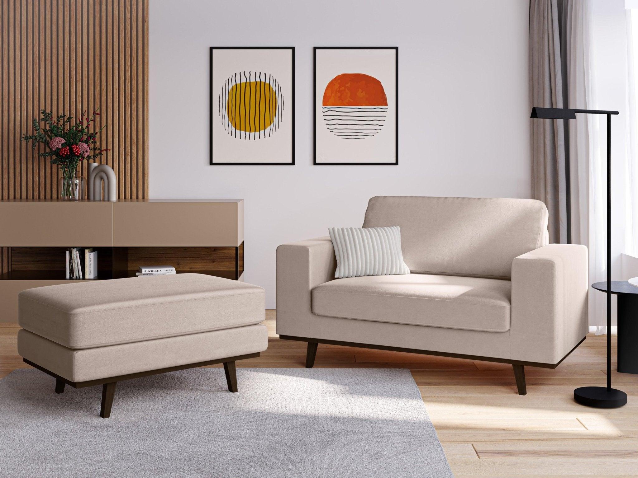 Fotel aksamitny HEBE beżowy Mazzini Sofas    Eye on Design