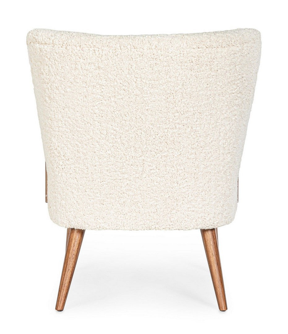 MORITZ Armchair in White with a Pine Wood Base