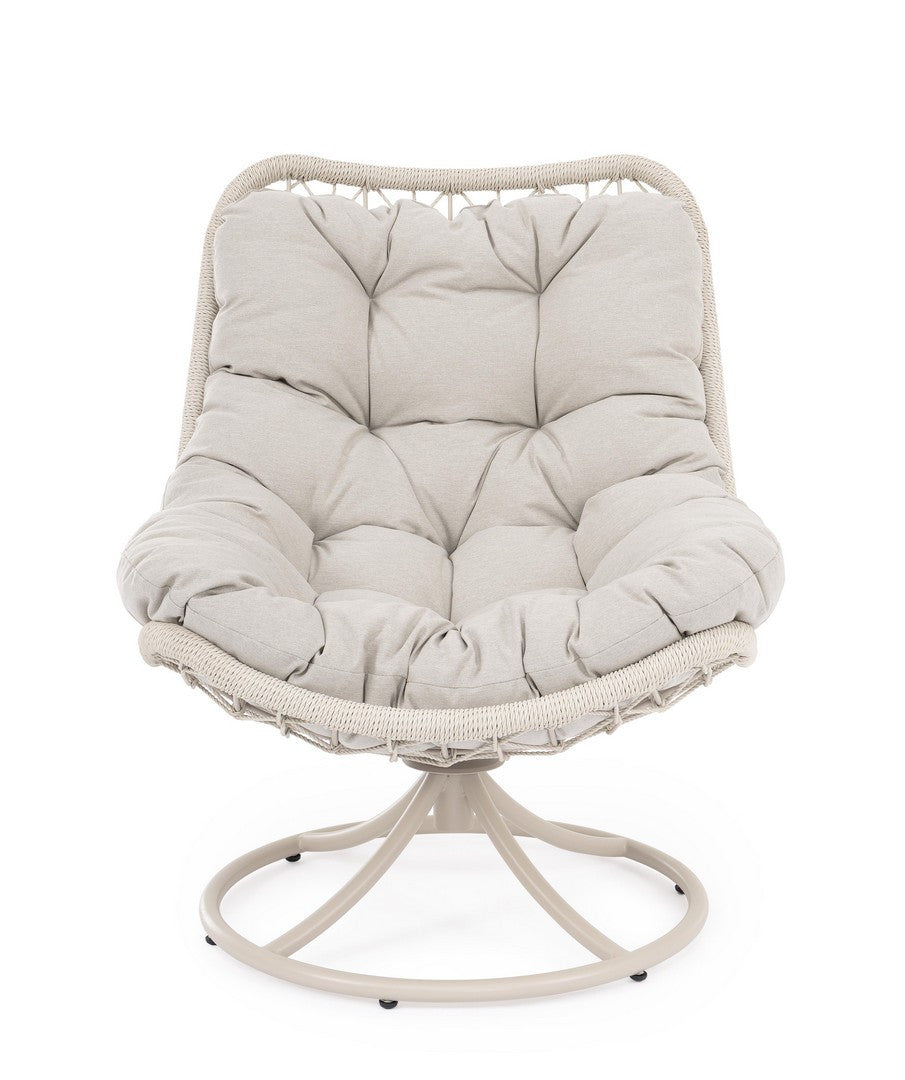 EMERY Light Beige Swivel Outdoor Armchair