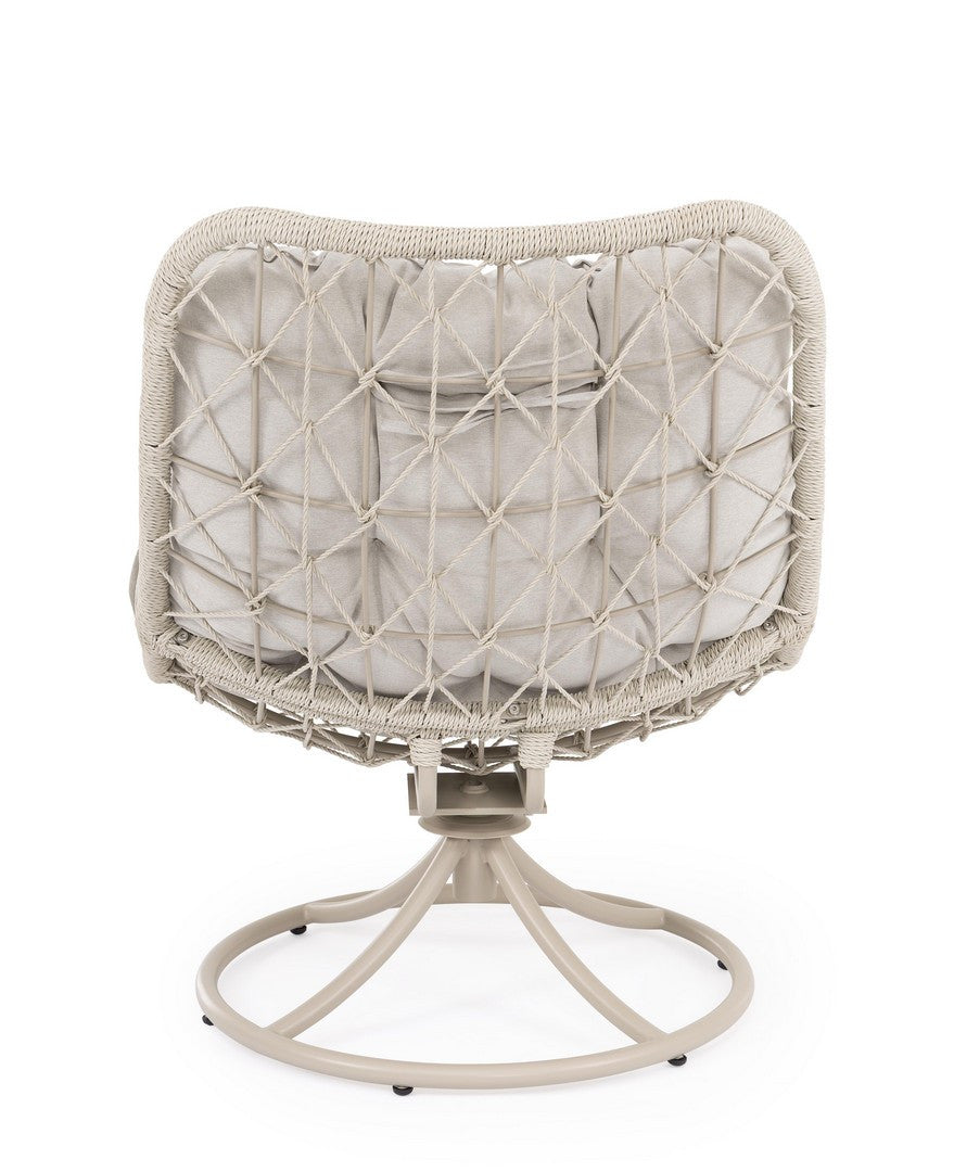 EMERY Light Beige Swivel Outdoor Armchair