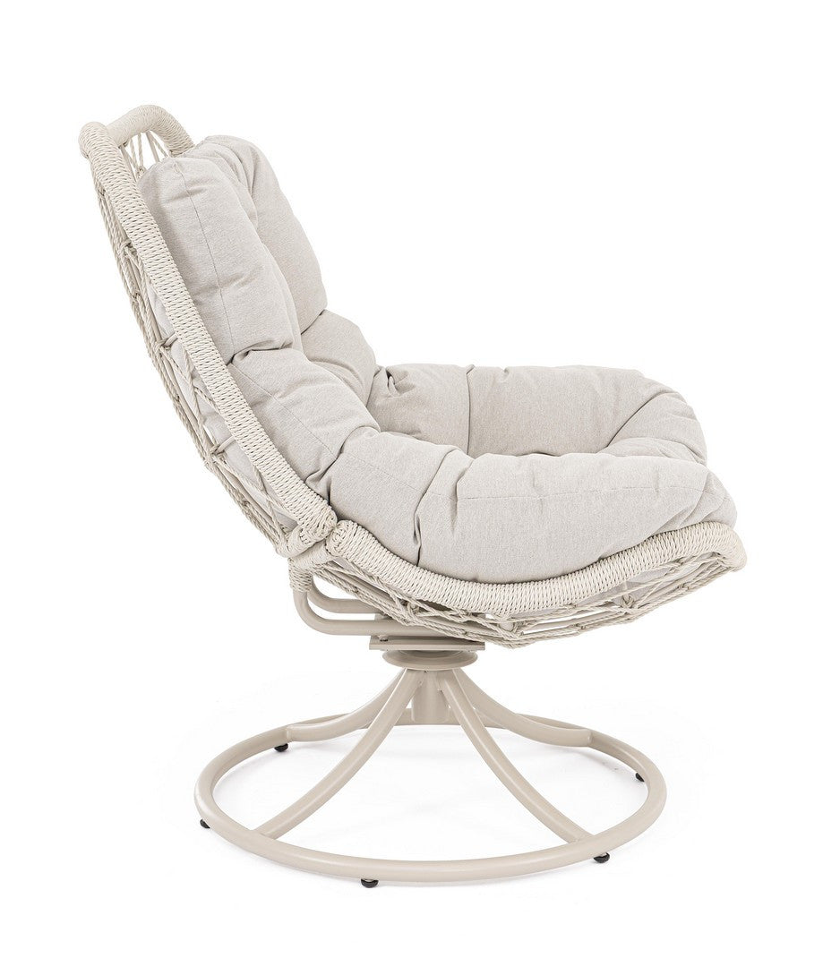 EMERY Light Beige Swivel Outdoor Armchair