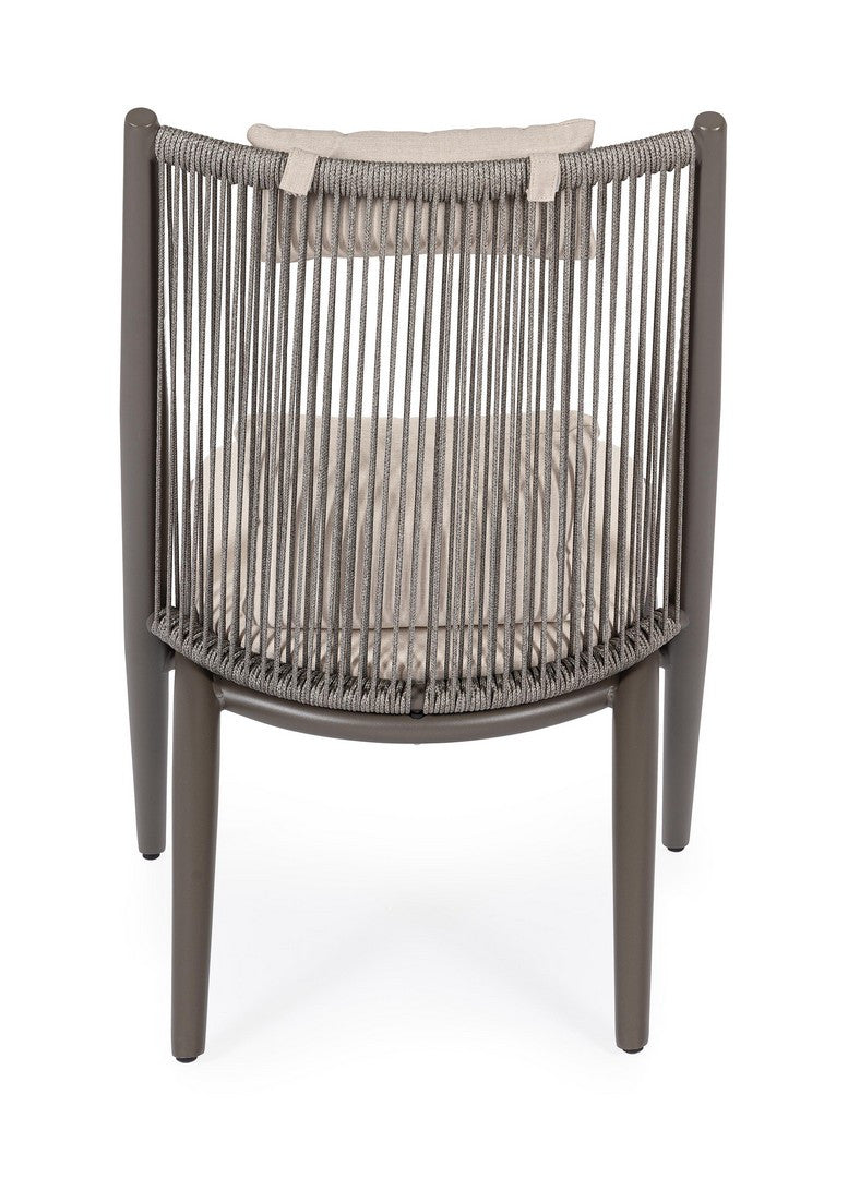 ALOHA outdoor armchair in beige with a cocoa base