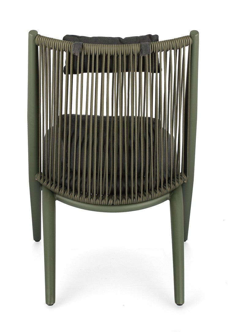 ALOHA outdoor armchair in anthracite with a green base