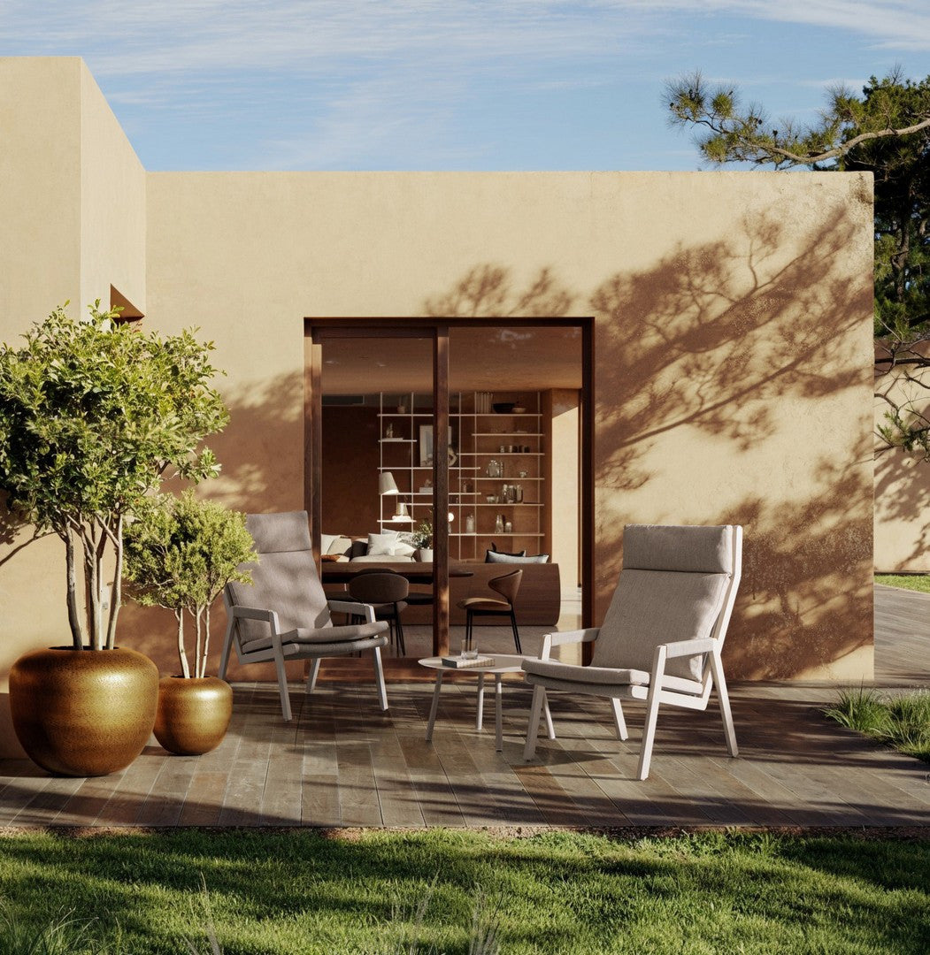 EMERY outdoor armchair in beige-gray