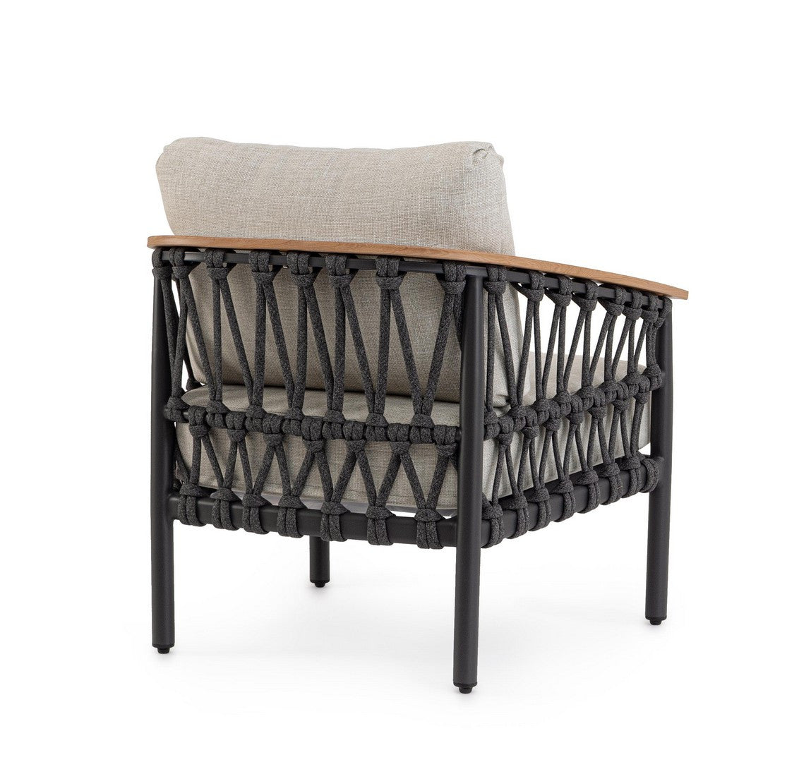 FENIX Outdoor Armchair in Gray with Black Base