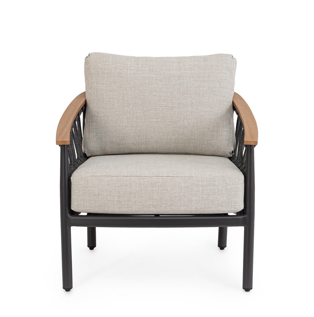 FENIX Outdoor Armchair in Gray with Black Base
