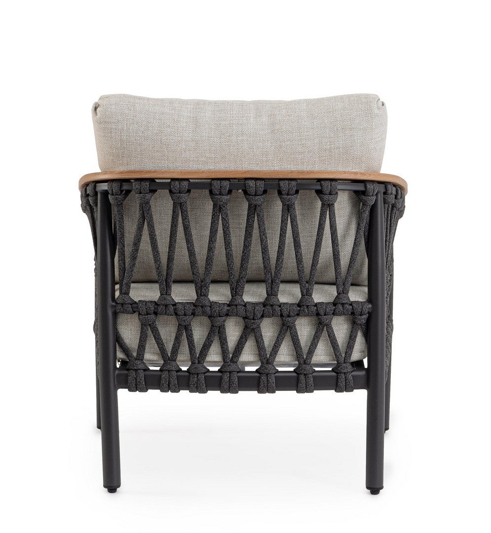 FENIX Outdoor Armchair in Gray with Black Base
