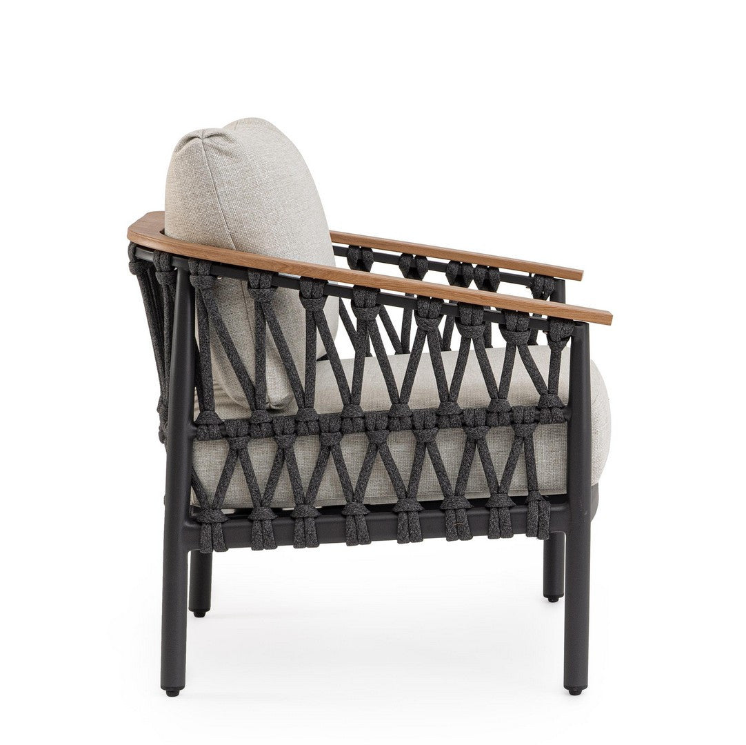FENIX Outdoor Armchair in Gray with Black Base