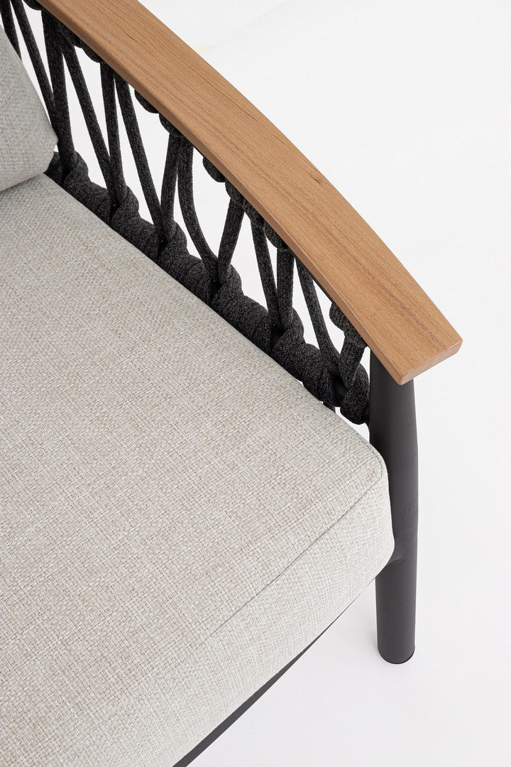 FENIX Outdoor Armchair in Gray with Black Base