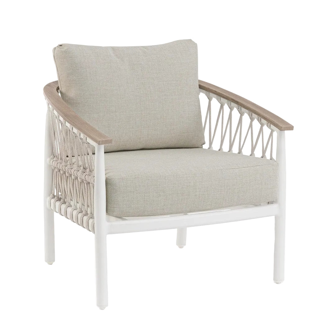 FENIX Outdoor Armchair in Gray with White Base