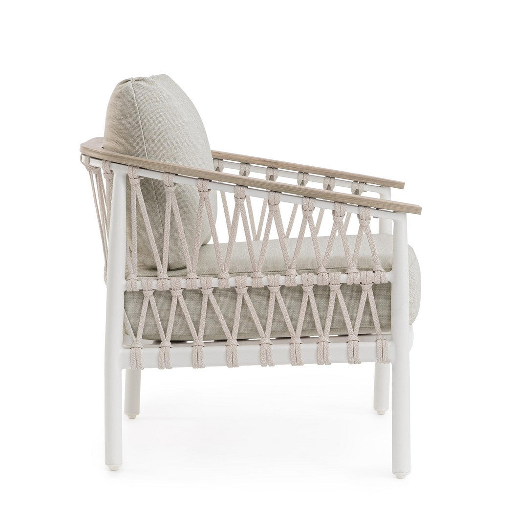 FENIX Outdoor Armchair in Gray with White Base