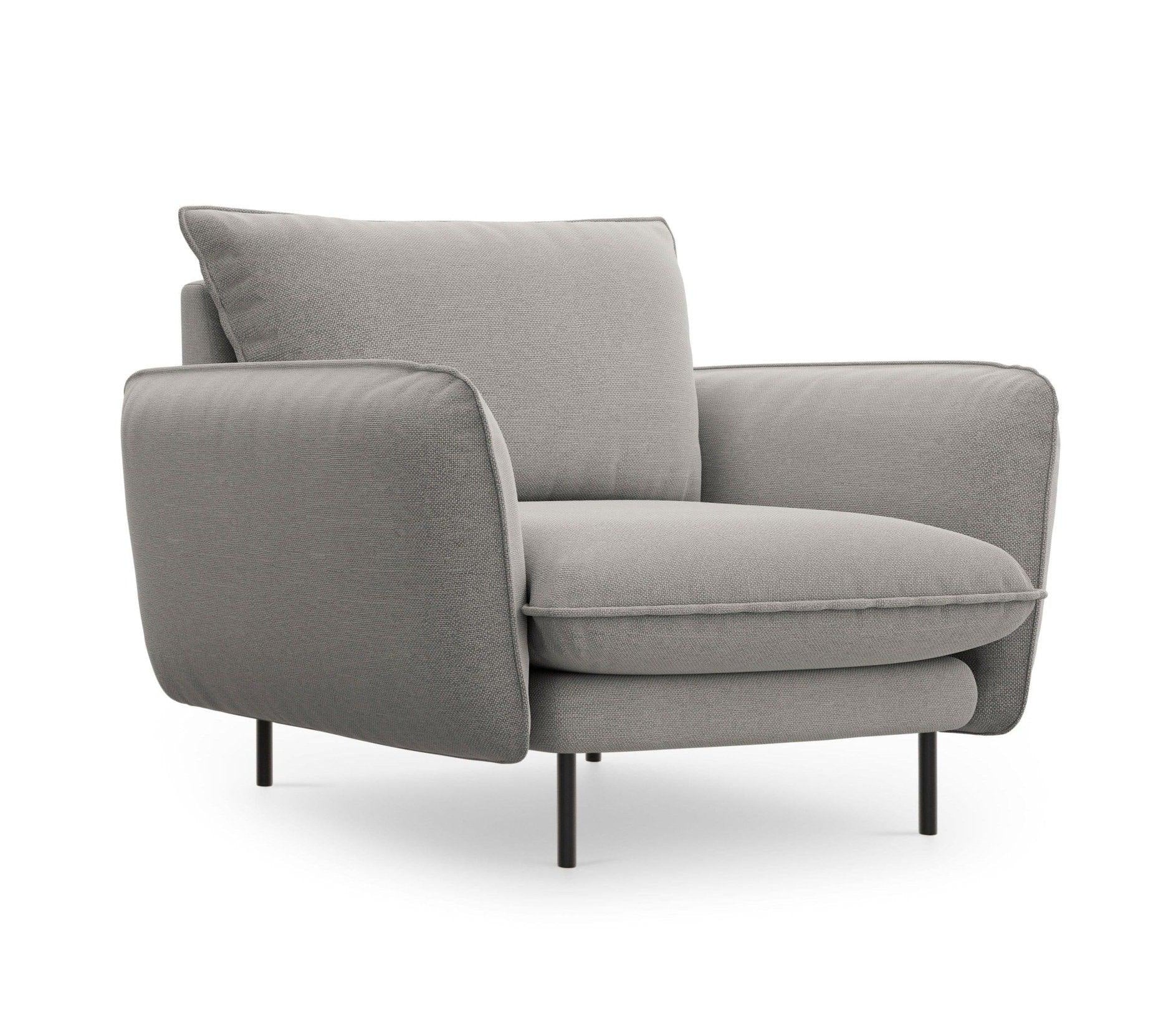 Fotel VIENNA jasnoszary z czarną podstawą Cosmopolitan Design    Eye on Design