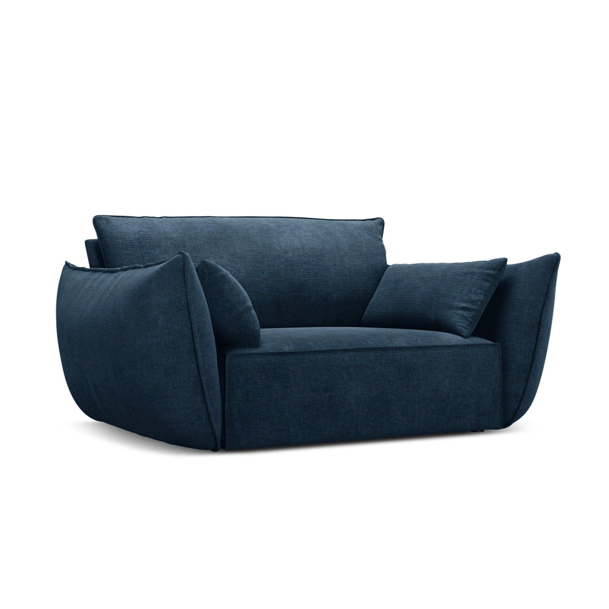 Fotel w tkaninie szenilowej VANDA granat królewski Mazzini Sofas    Eye on Design