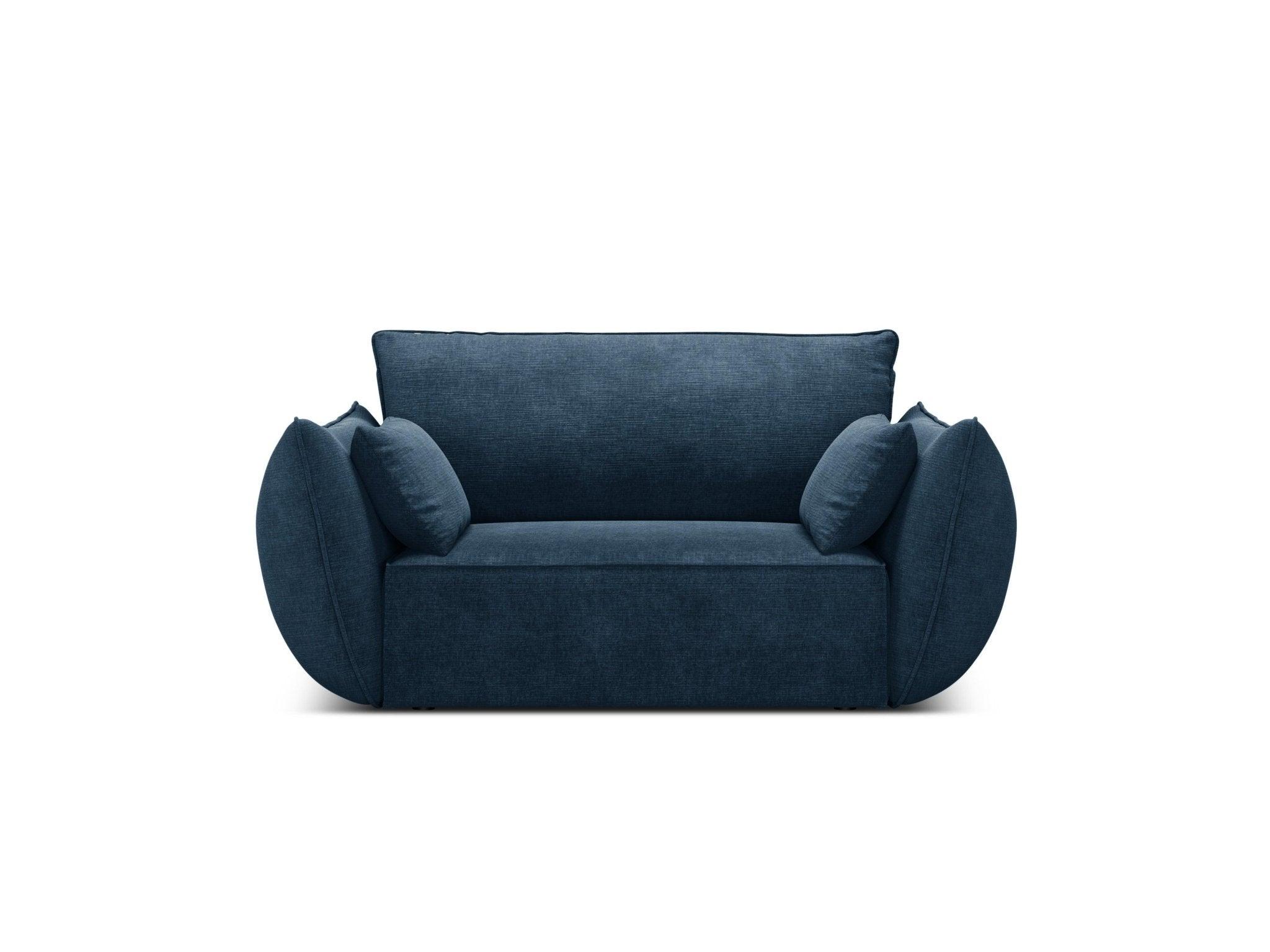 Fotel w tkaninie szenilowej VANDA granat królewski Mazzini Sofas    Eye on Design