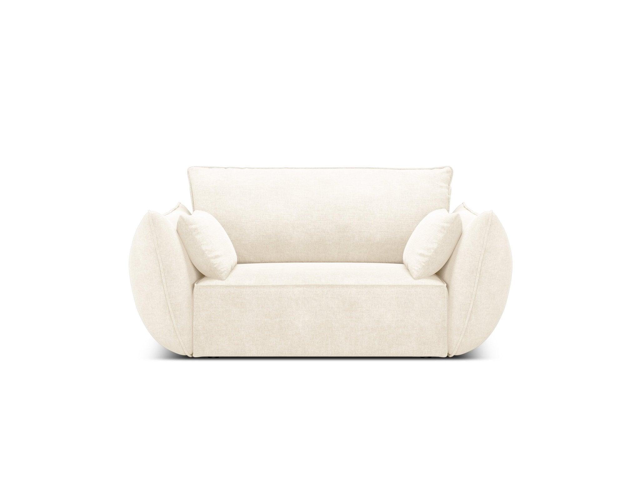 Fotel w tkaninie szenilowej VANDA jasnobeżowy Mazzini Sofas    Eye on Design