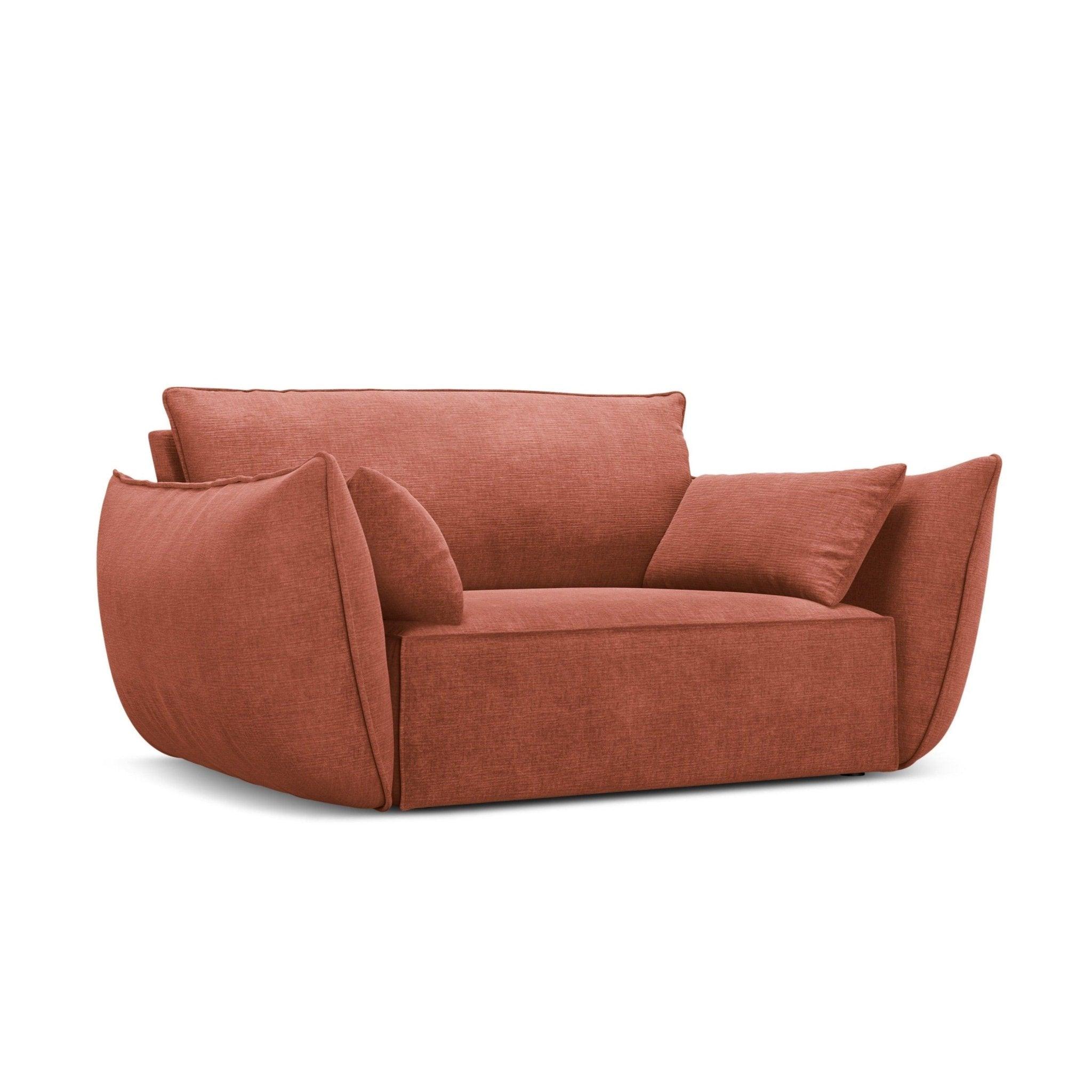 Fotel w tkaninie szenilowej VANDA terracotta Mazzini Sofas    Eye on Design