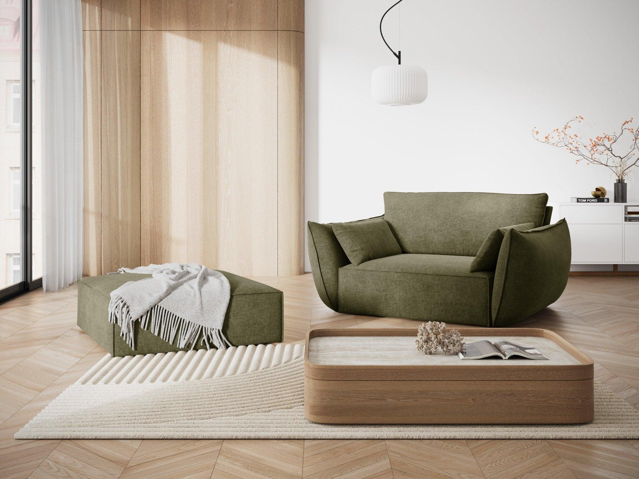 Fotel w tkaninie szenilowej VANDA zielony Mazzini Sofas    Eye on Design