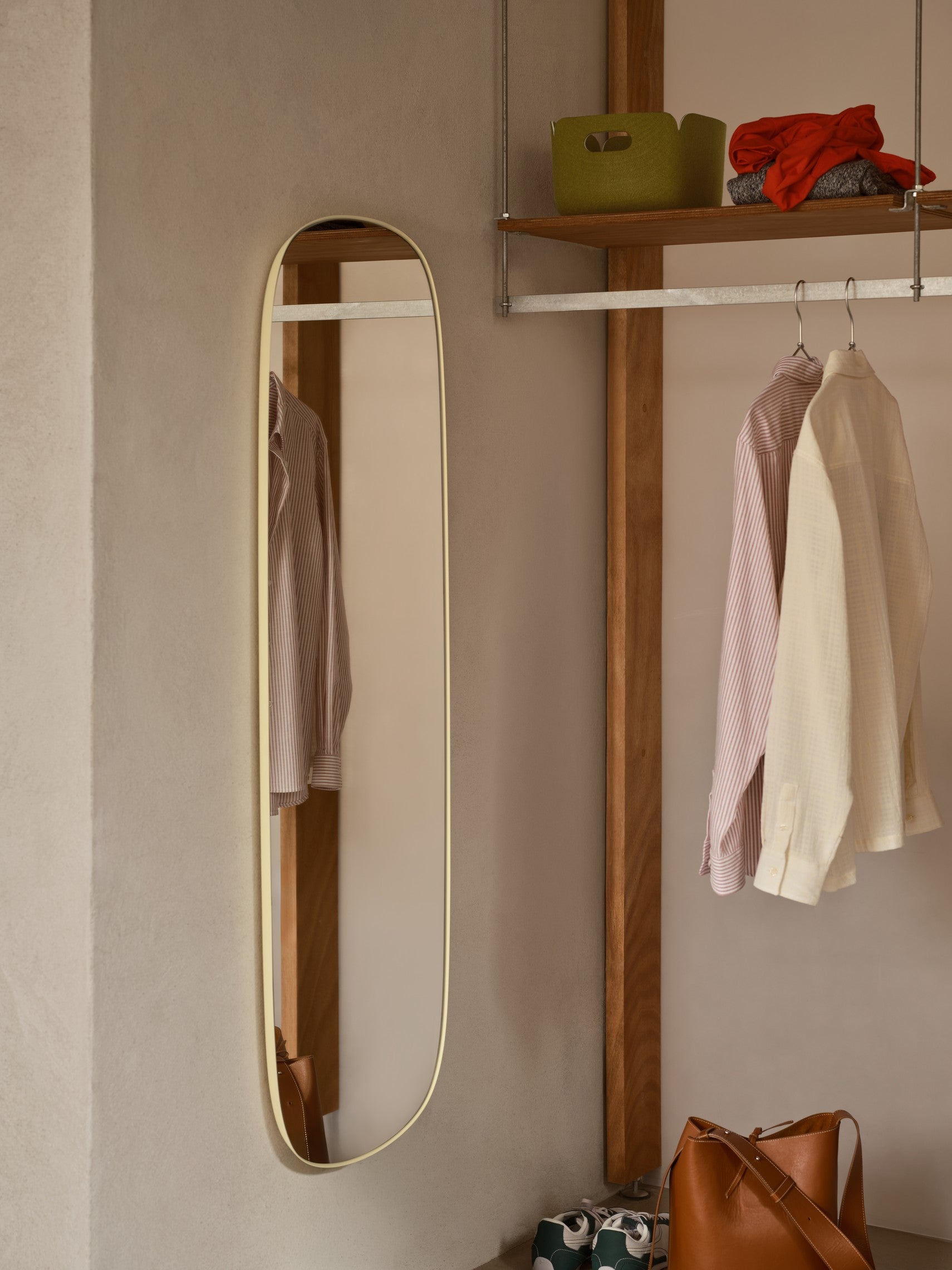Framed Mirror taupe frame