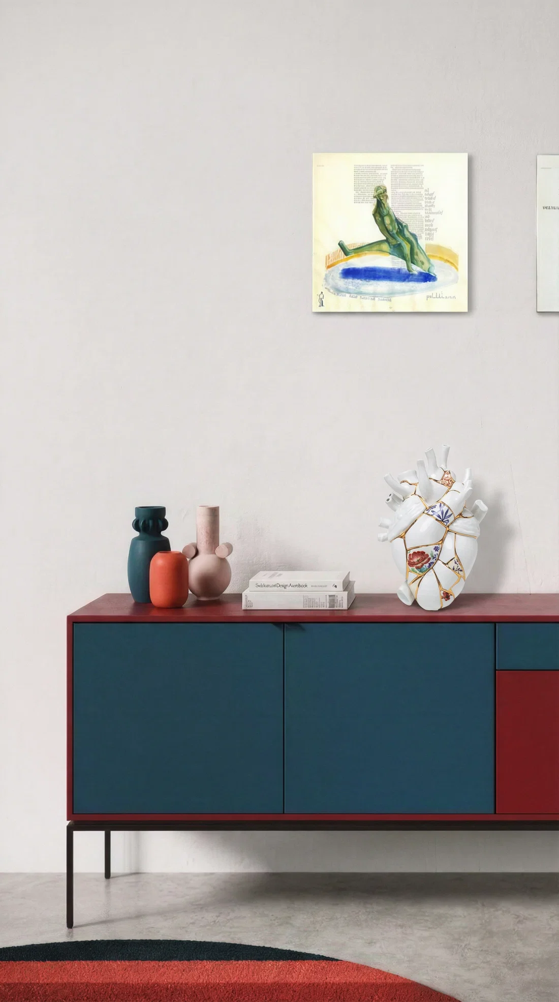 Kintsugi love in porcelain blood vase