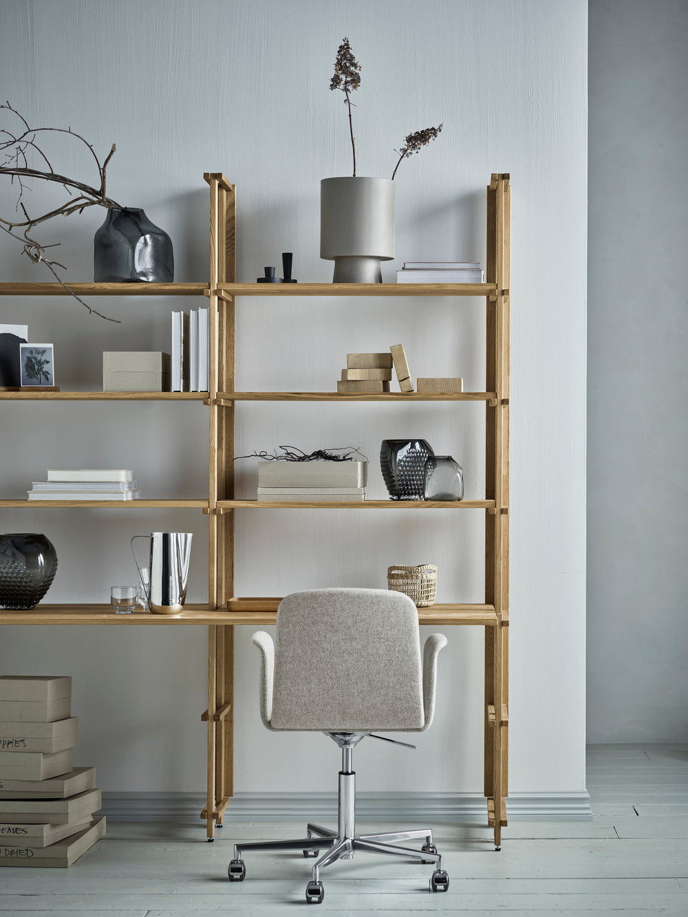 Friedman bookcase bleached oak wood