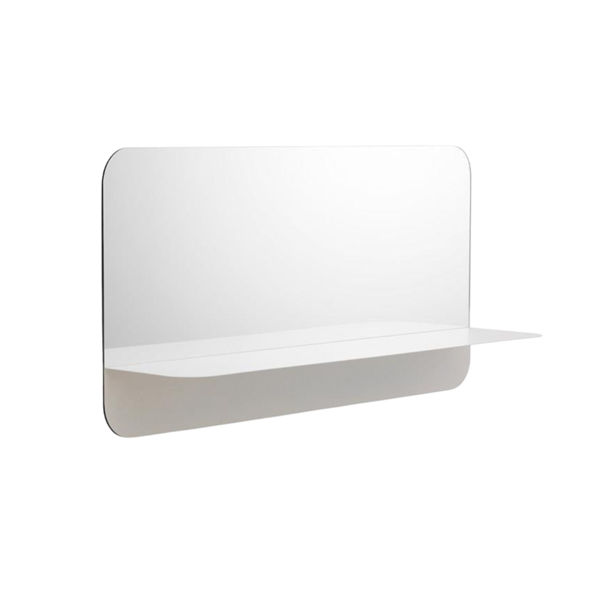 HORIZON HORIZONTAL Mirror with Shelf White