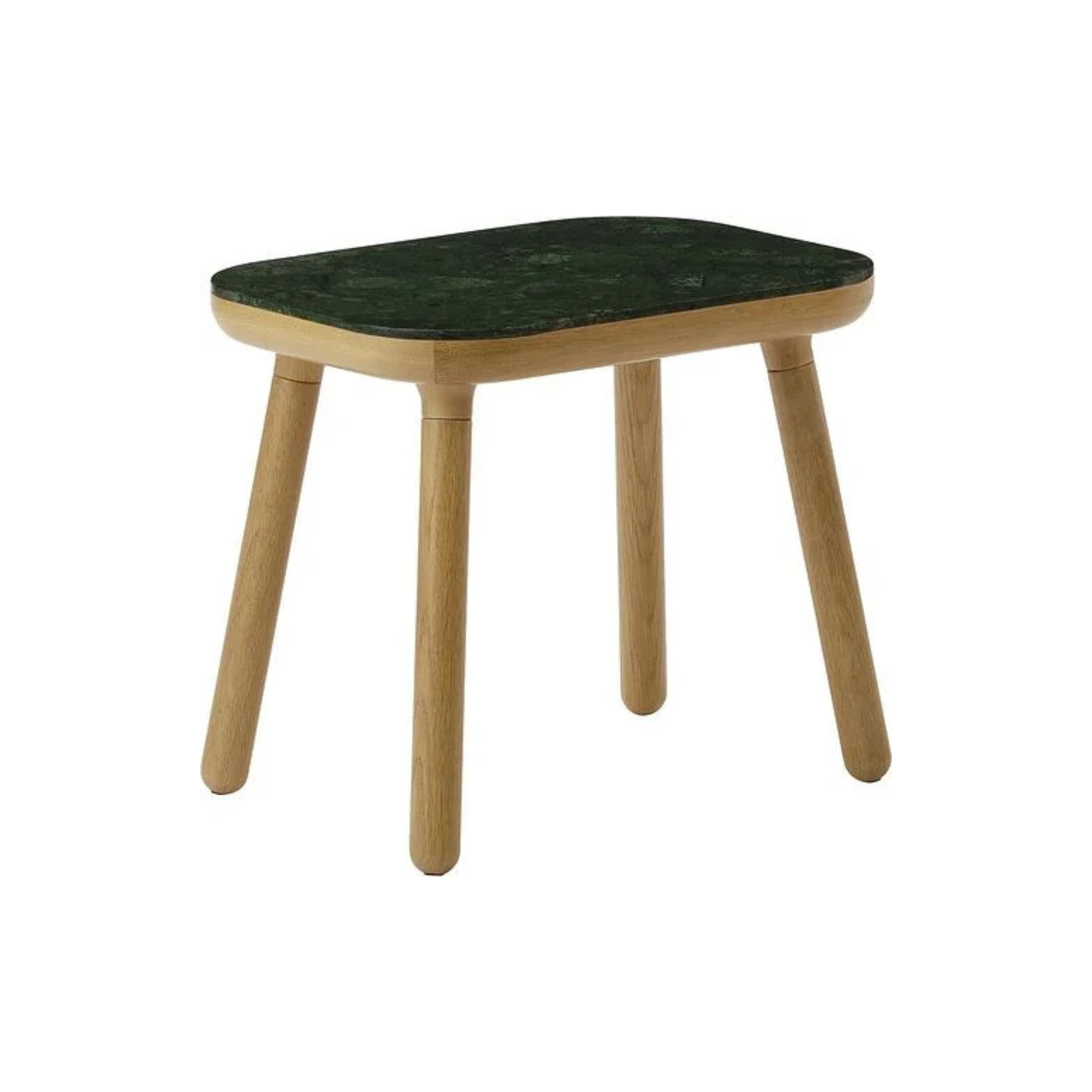 Tisch PAFF grüner Marmor mit Eichenbasis