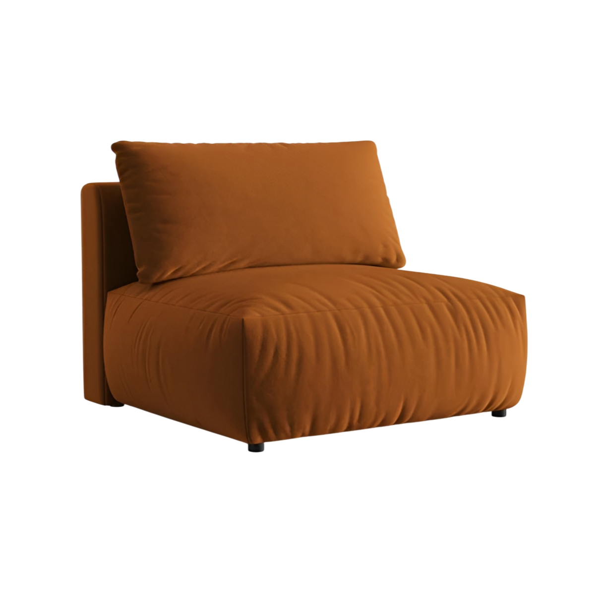 Samt-Modulsessel CHRIS - breites mittleres Element Terrakotta