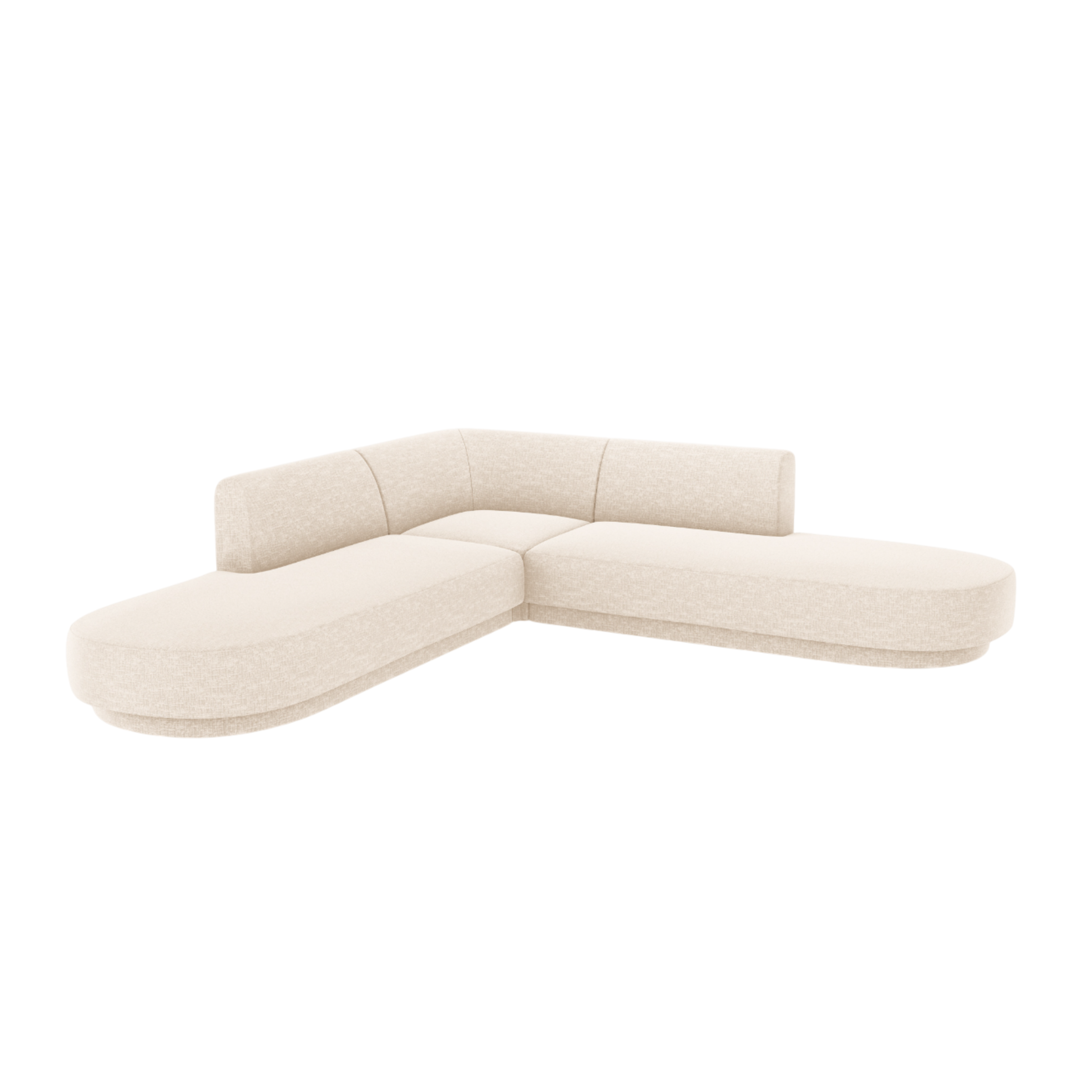 5-sitzige Eckcouch MILEY Elfenbein Chenille