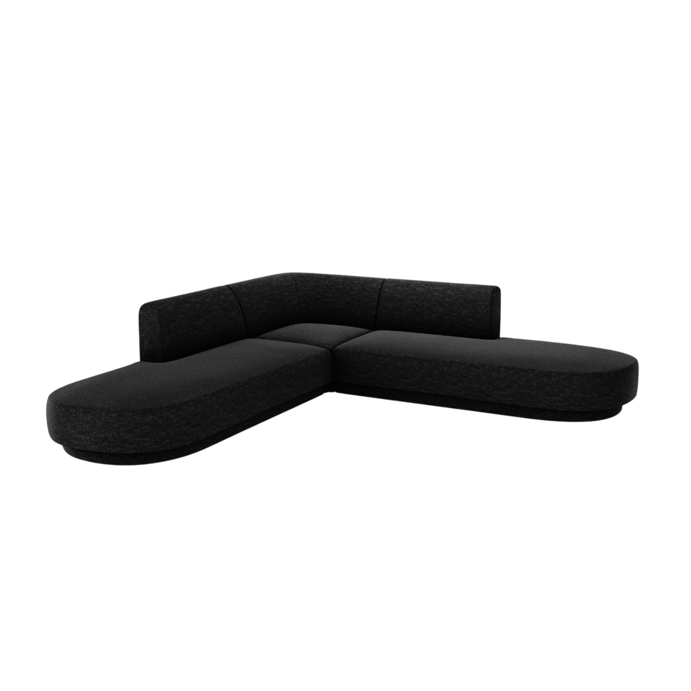 5-seater Corner Sofa MILEY black chenille