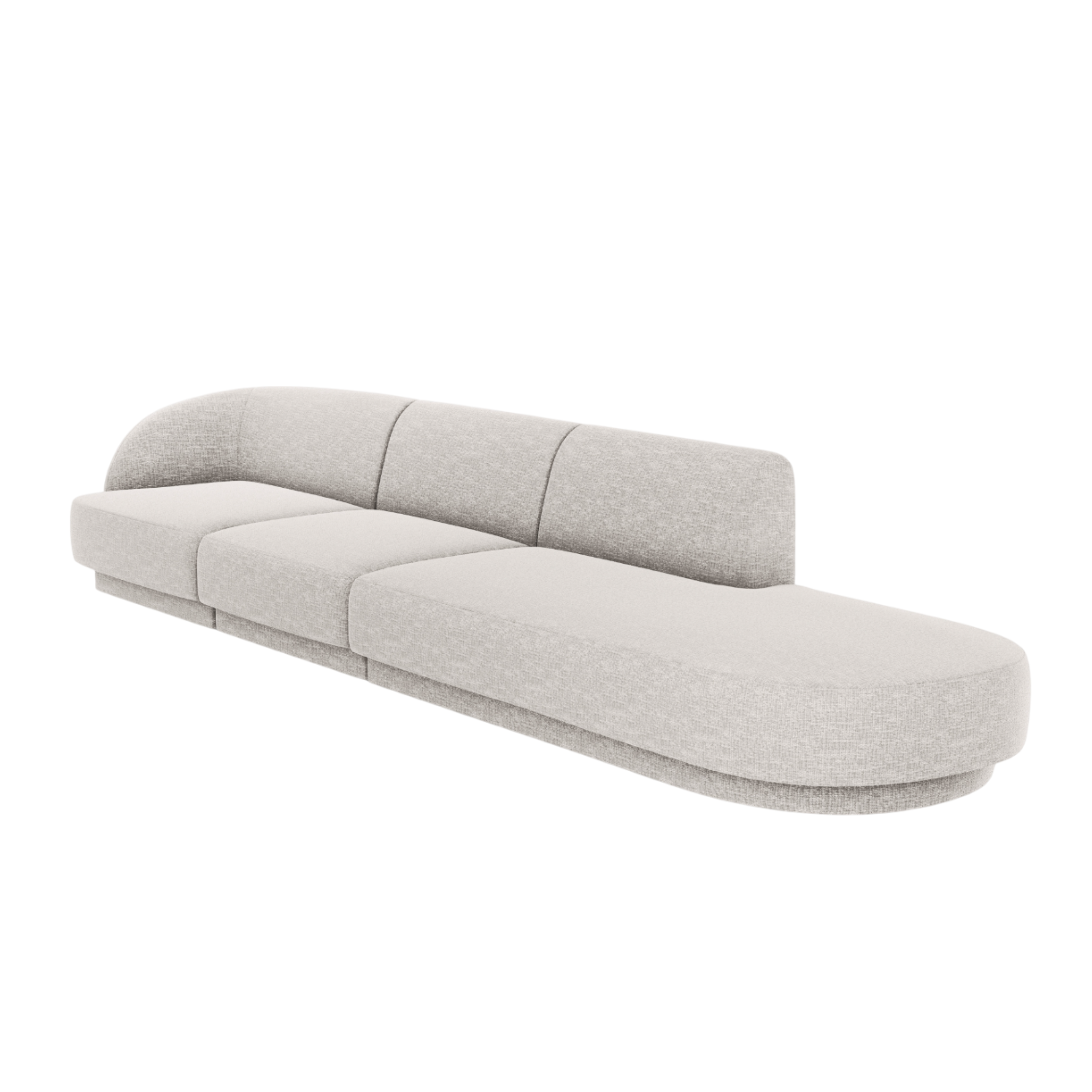 Sofa offene rechtsseitige 4-sitzige offene MILEY graues Chenille