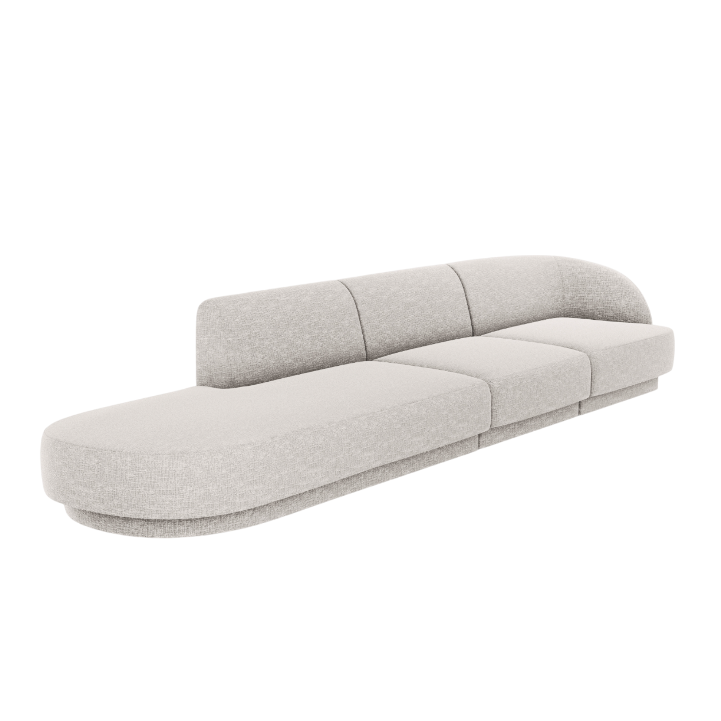 Sofa offene linke 4-sitzige offene MILEY grau Chenille