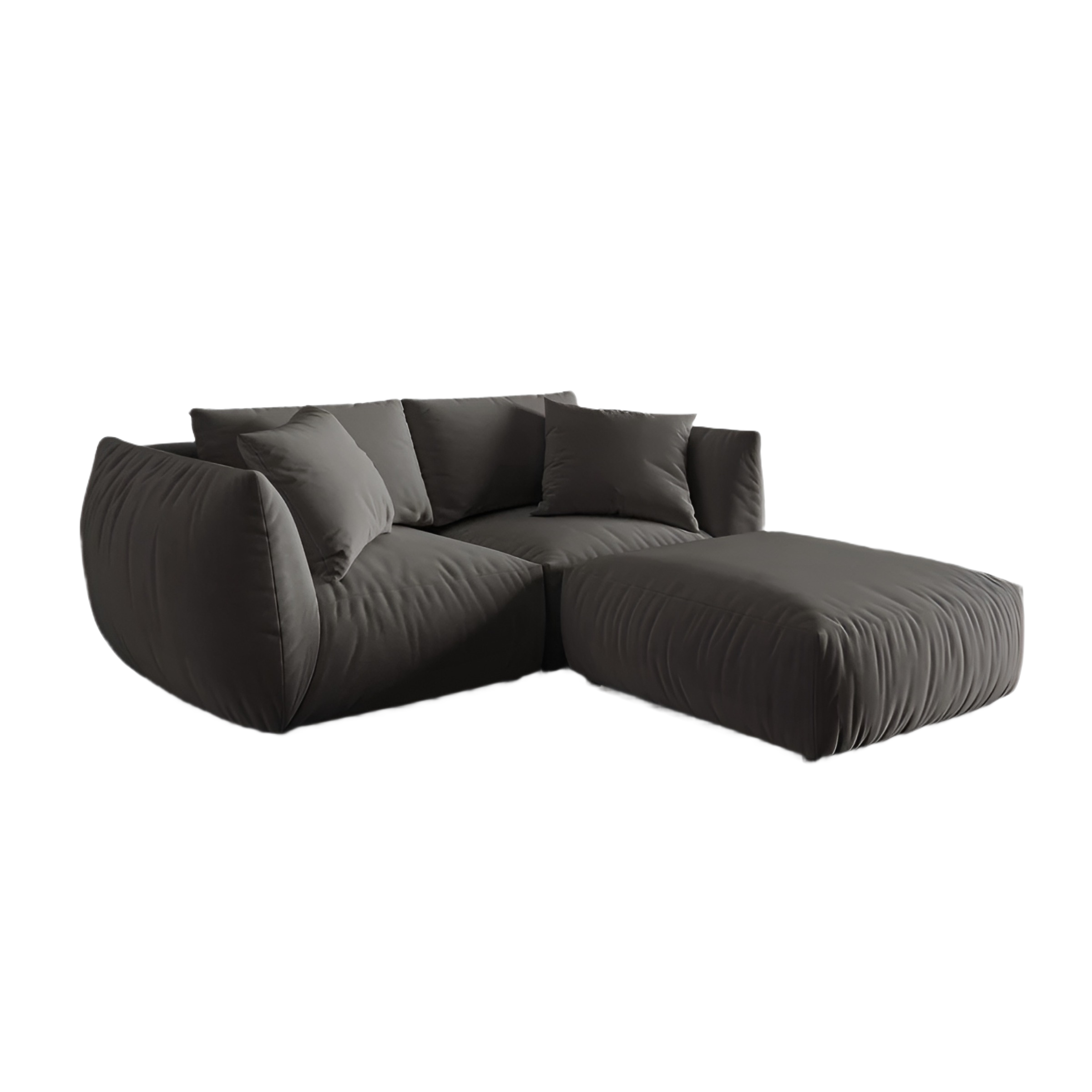 Samt-Ecksofa links CHRIS dunkelgrau