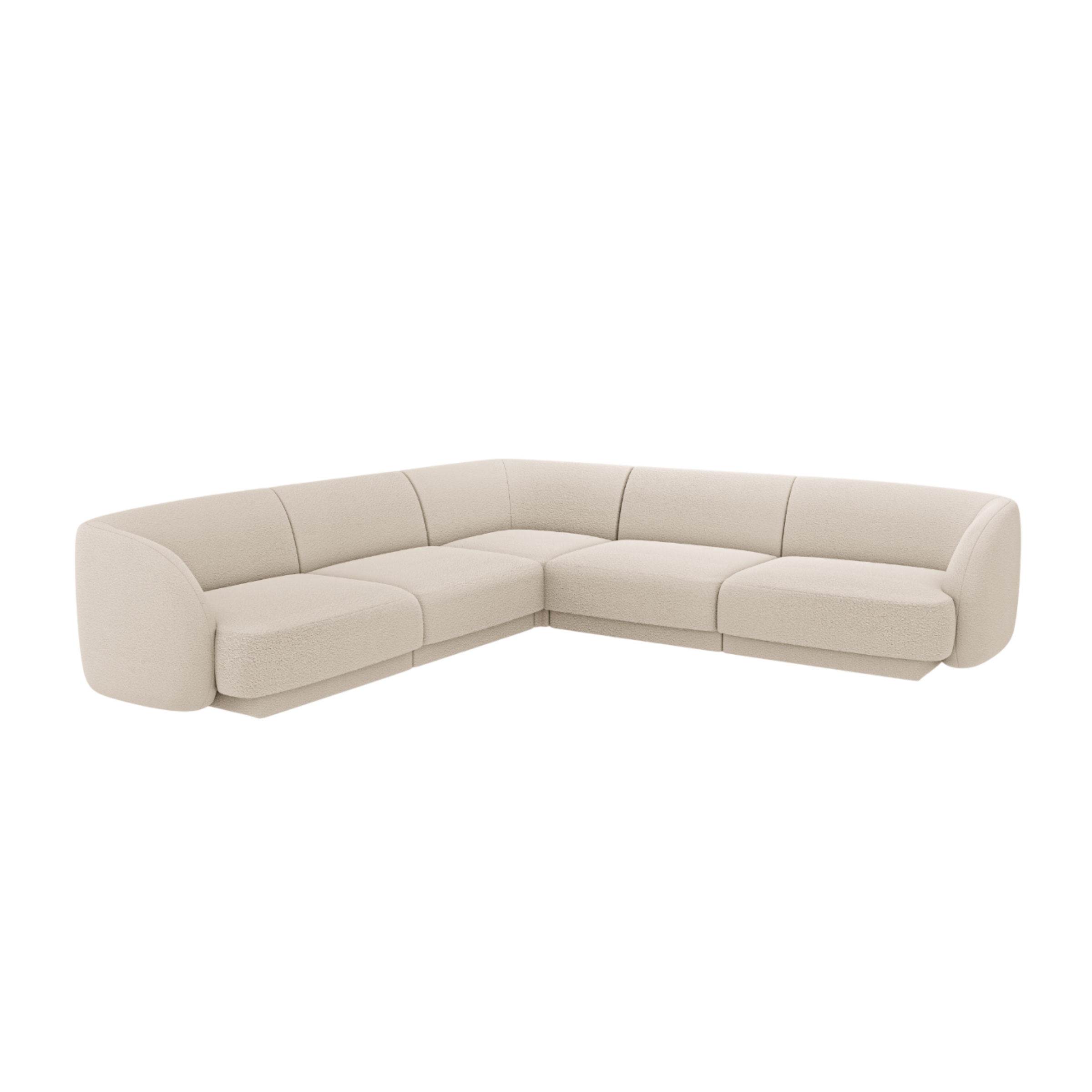 Symmetrische 5-Sitzer-Eckcouch MILEY beige Boucle