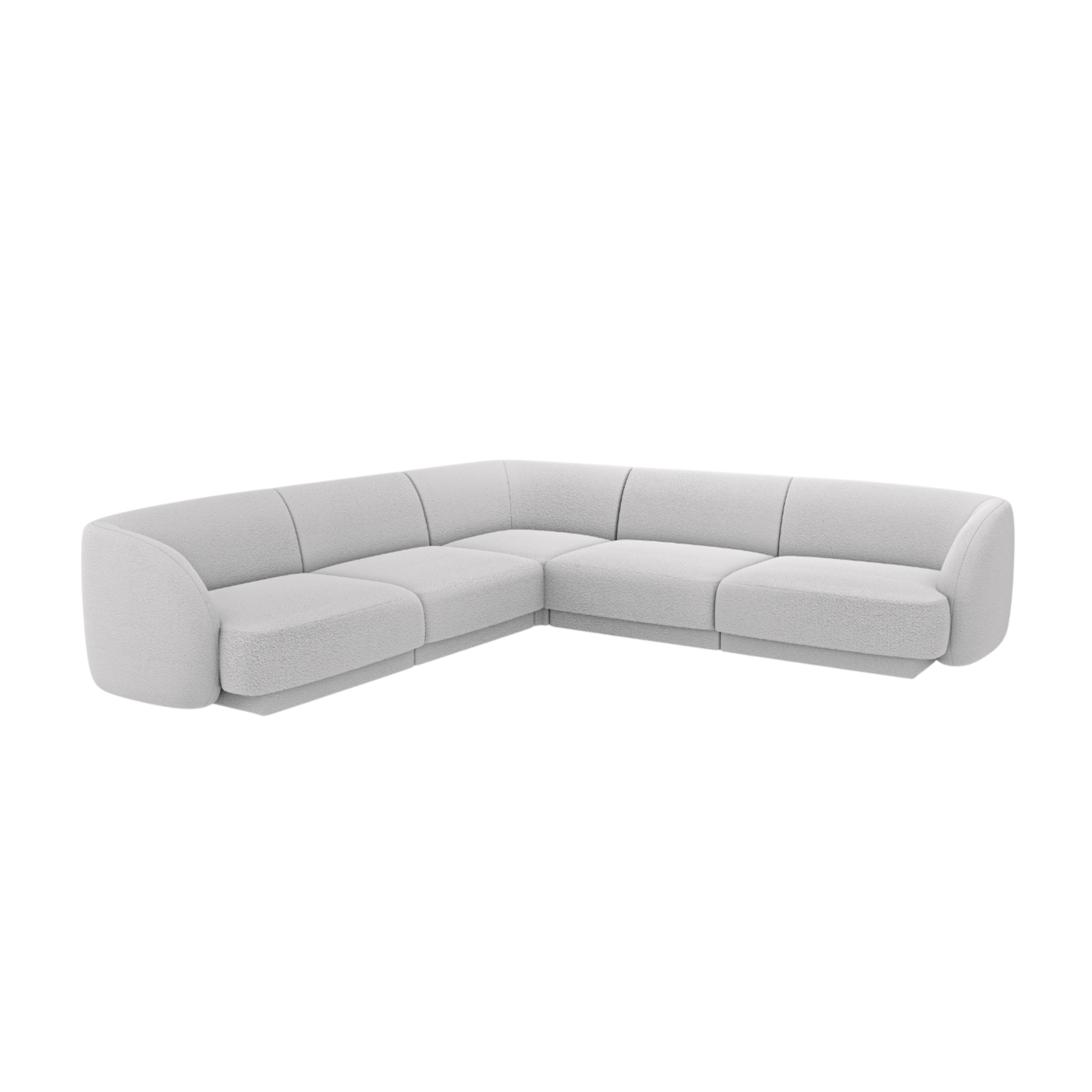 Symmetrical 5-Seater Corner Sofa MILEY Light Gray Boucle
