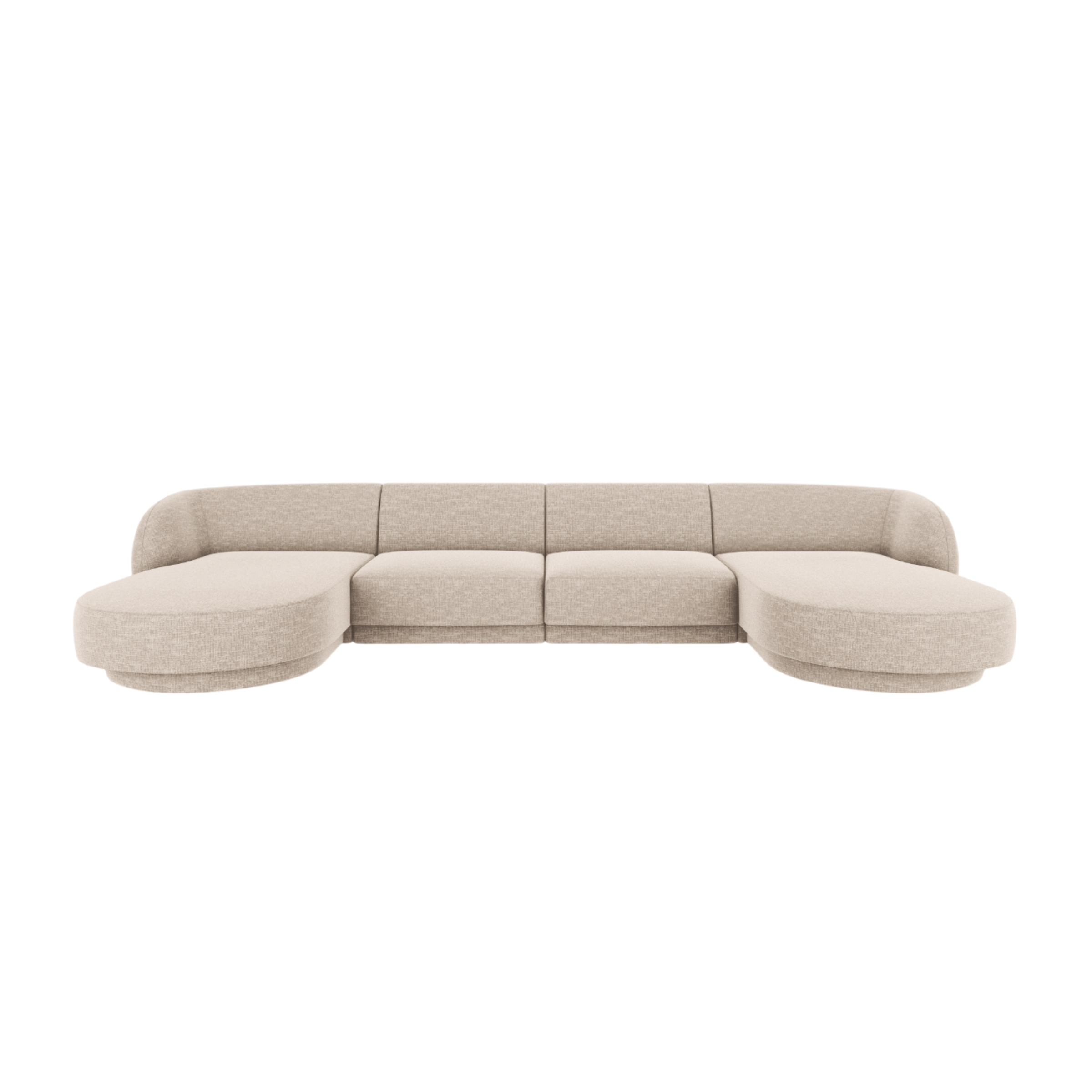 U-shaped Corner Sofa MILEY beige chenille