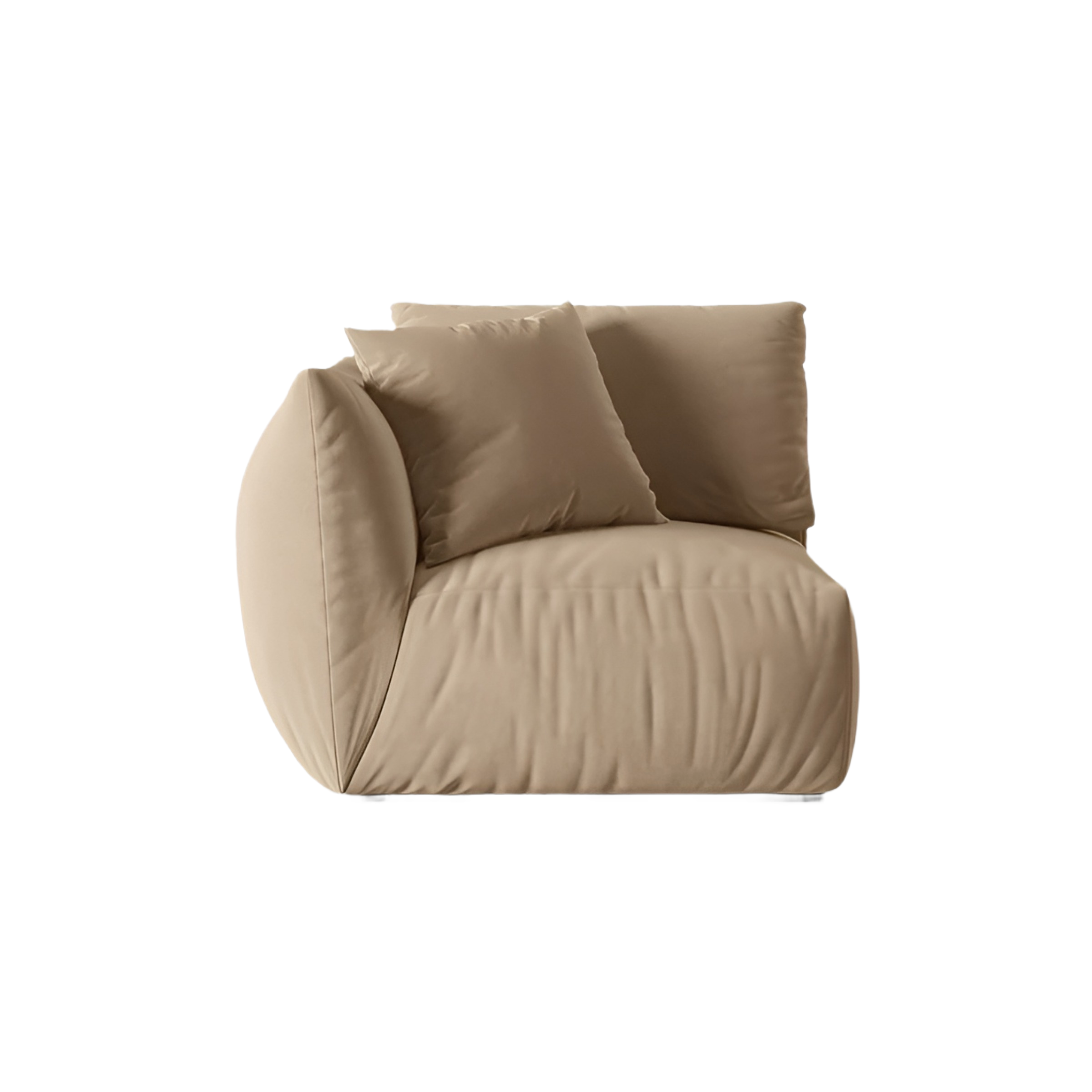 Modulares Samtsofa CHRIS - linkes Element in Sandfarbe
