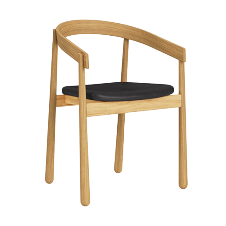 HOMERUN Chair black eco-leather with wooden base
