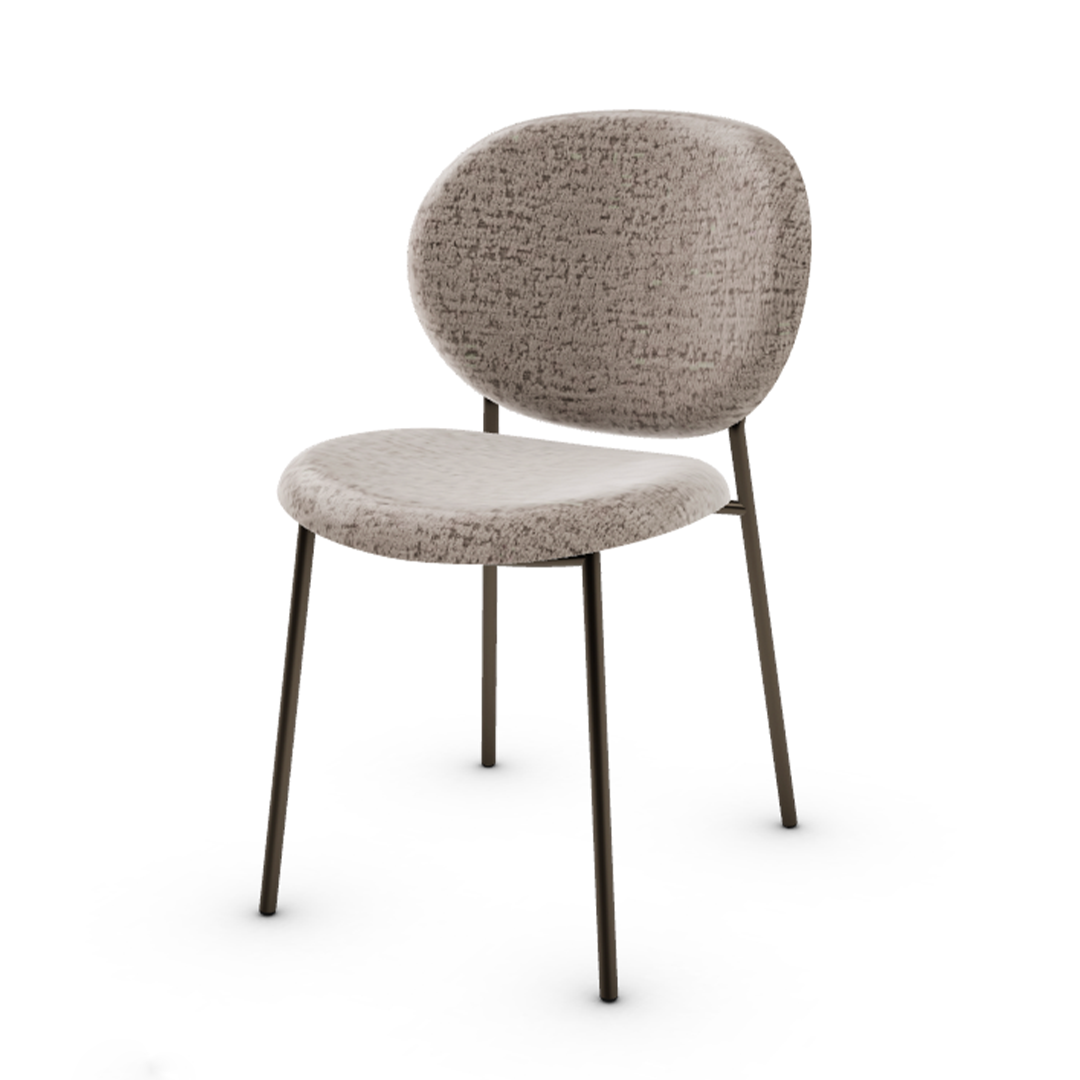 Inès beige chair with a brown base