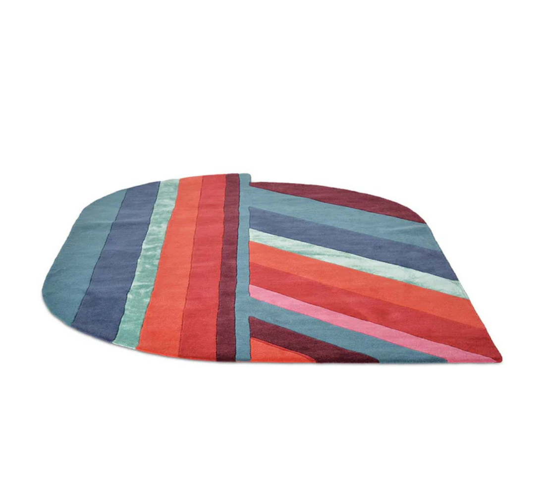 Untymmetrical rug Jardin blue