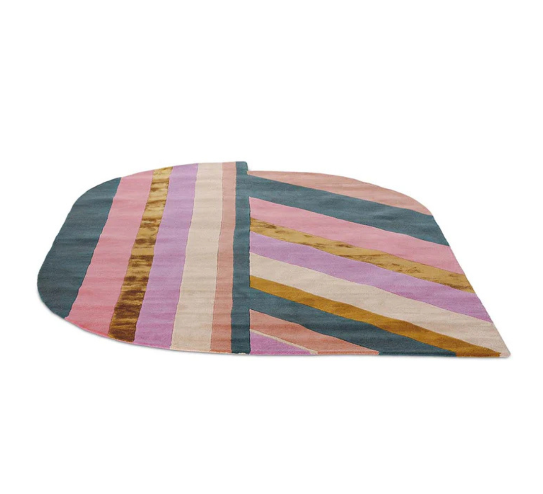 Untymmetrical rug Jardin pink