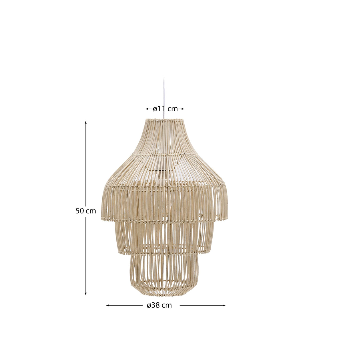 Abażur JANOA naturalny rattan – wymiary