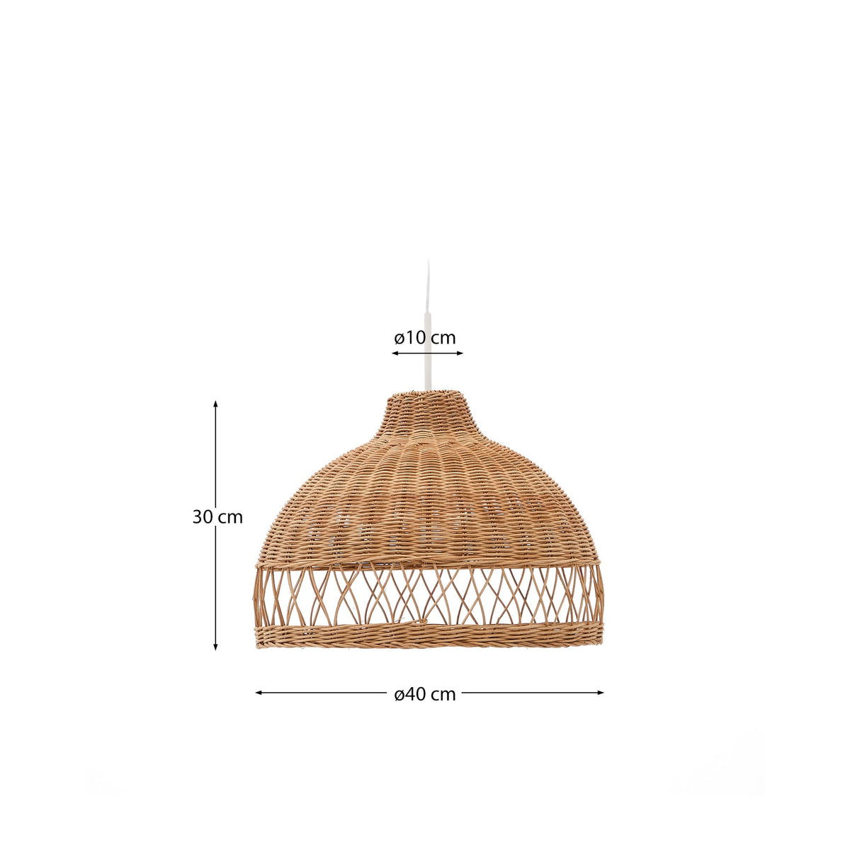 Abażur LOURA naturalny rattan – wymiary