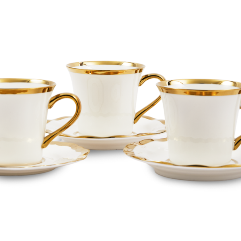 Kaffeetassen-Set GOLDEN FINDS Porzellan