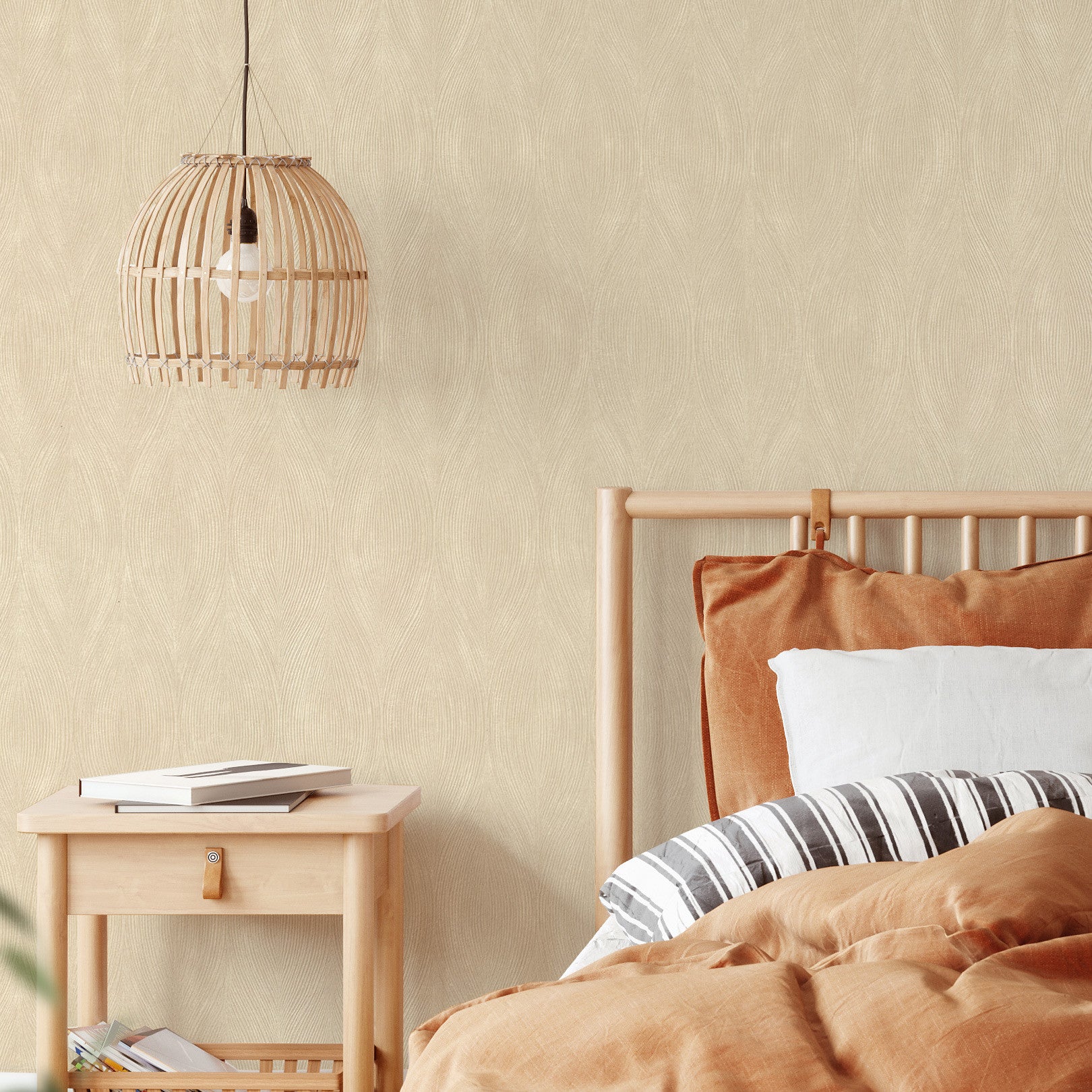 Metallic Textured Wallpaper with Abstract Pattern KERAMOS - IVORY/PEARL