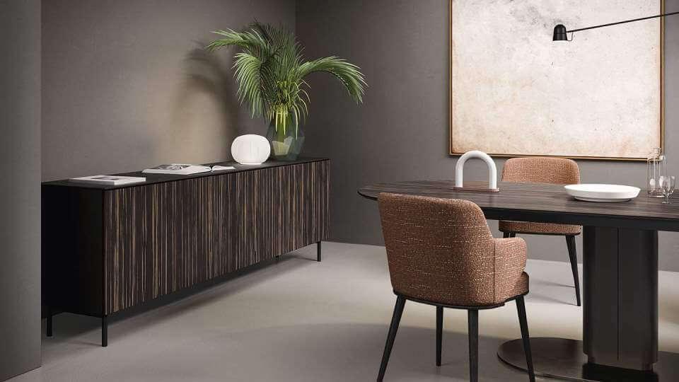 Komoda 4-drzwiowa UNIVERSAL brązowe szkło Calligaris    Eye on Design