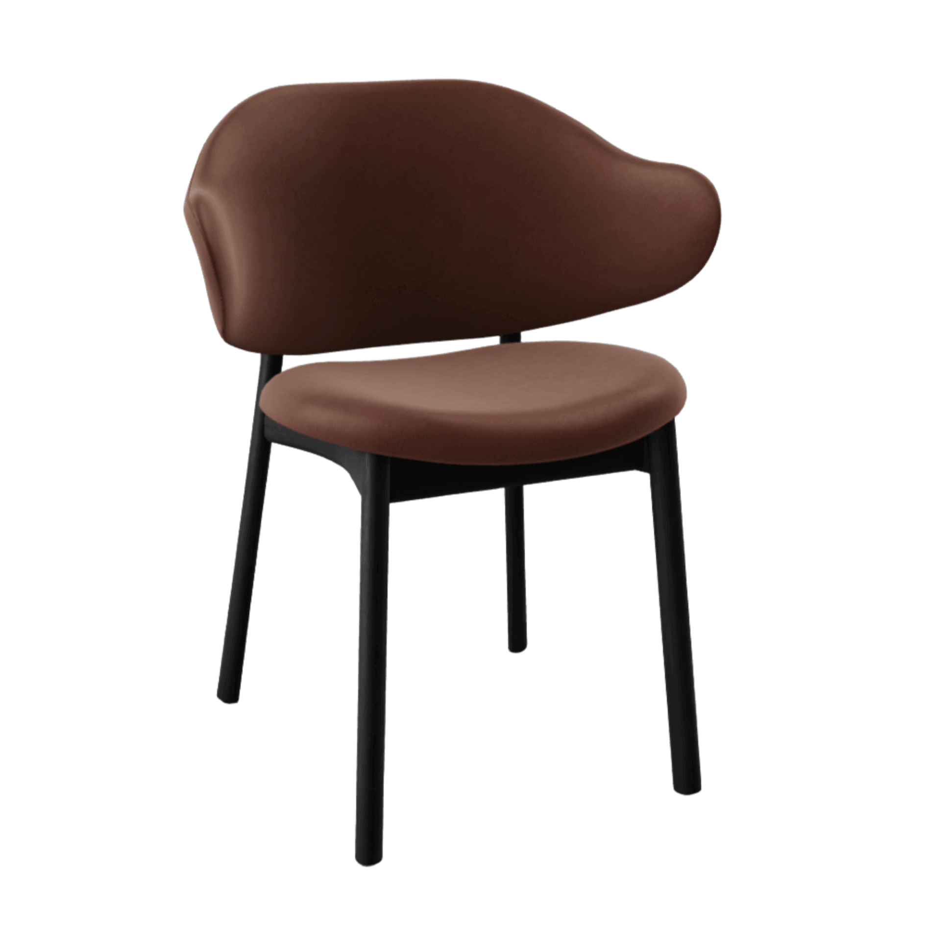Krzesło HOLLY brązowa ekoskóra z drewnianą podstawą Calligaris matowa czerń   Eye on Design