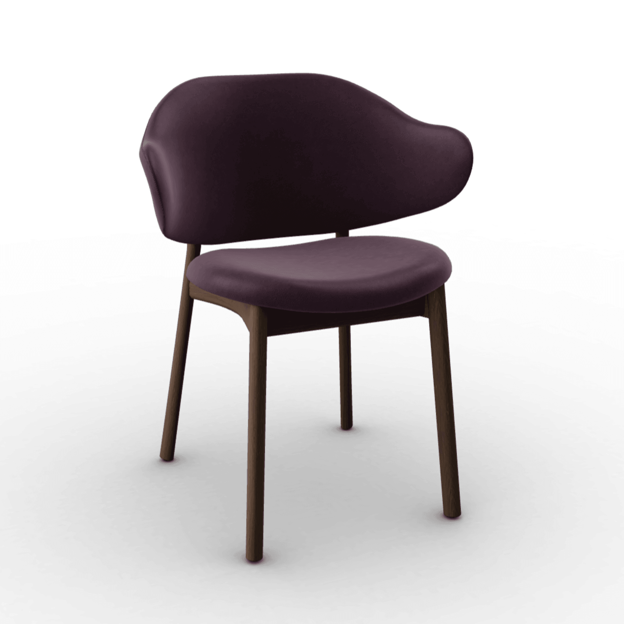 Krzesło HOLLY burgundowa ekoskóra z drewnianą podstawą Calligaris ciemnobrązowa   Eye on Design