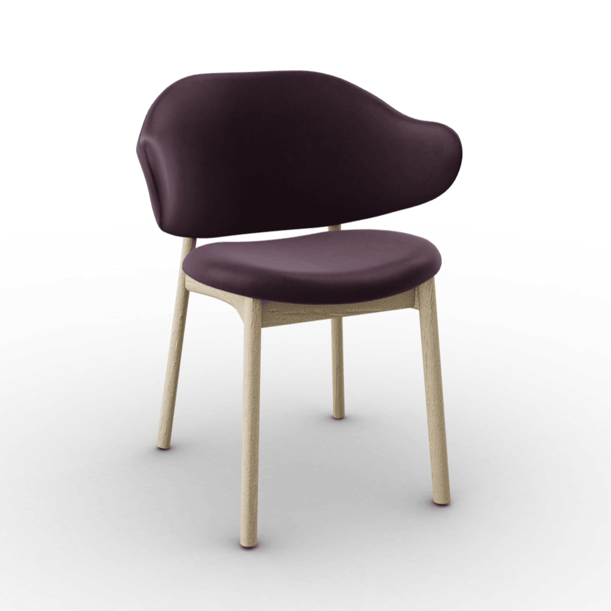 Krzesło HOLLY burgundowa ekoskóra z drewnianą podstawą Calligaris naturalny jesion   Eye on Design