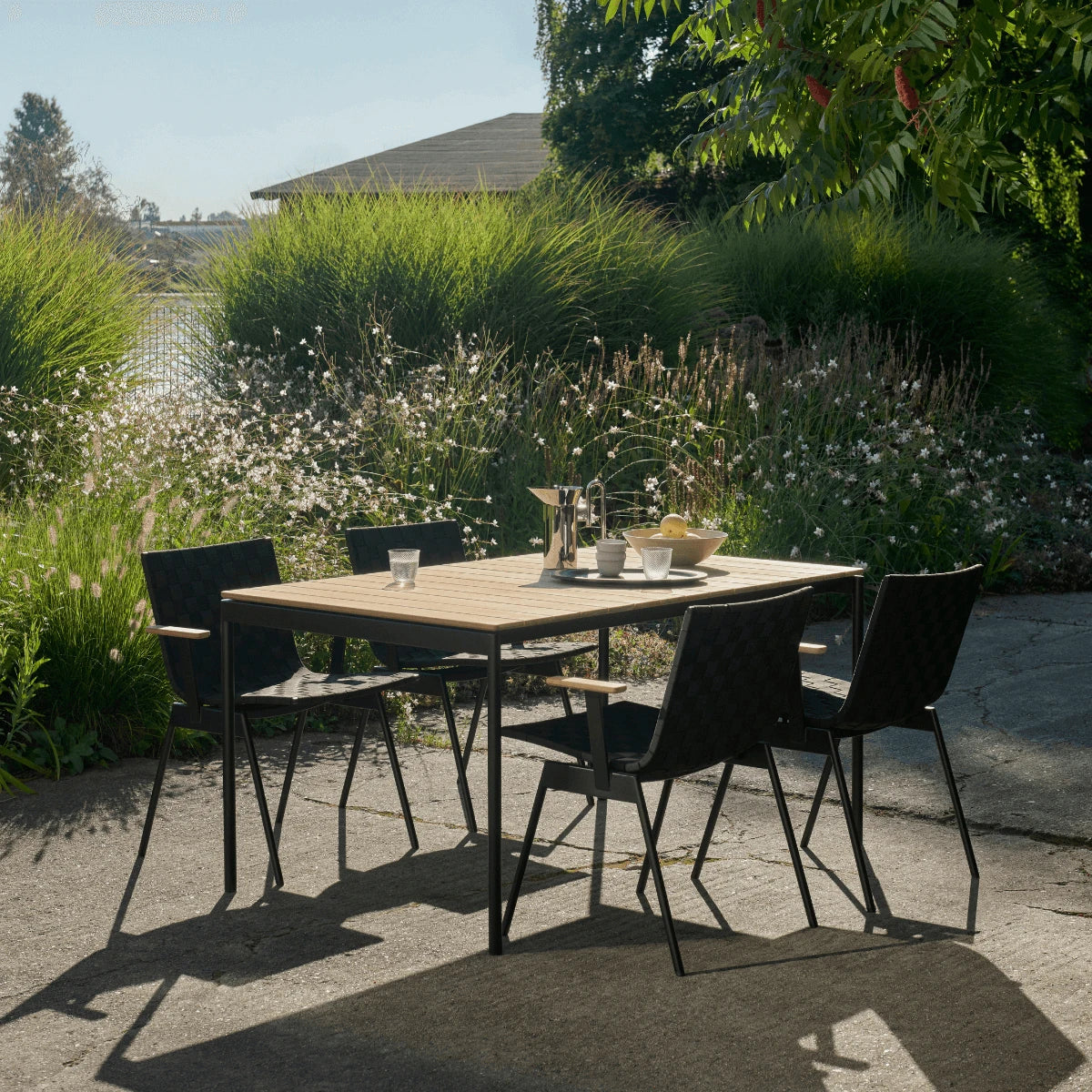 Outdoor chair with armrests VILLE AV34 black